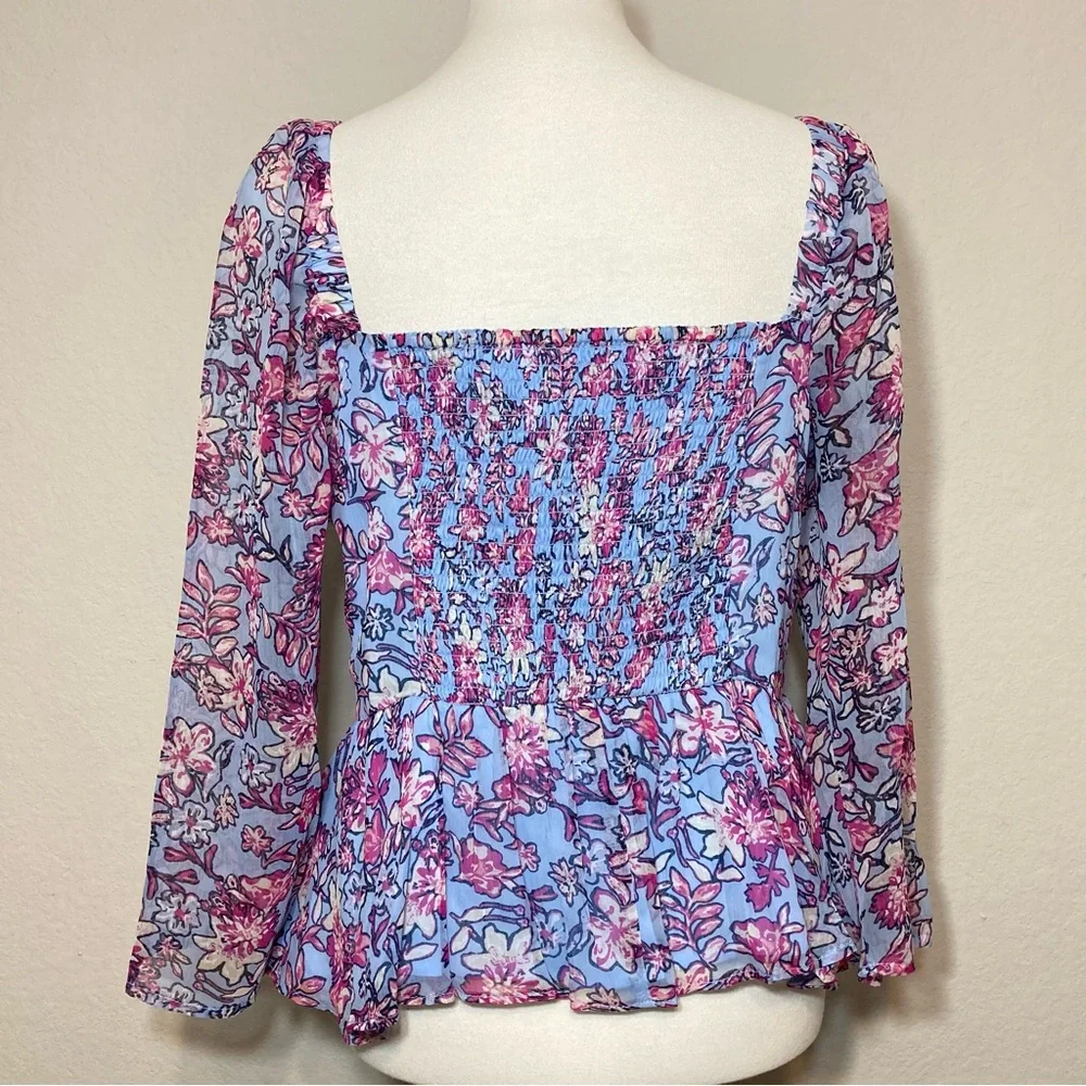 NWT FRENCH CONNECTION Women’s Hallie Peplum Smocked Back Halter Top Size Large - Picture 7 of 16